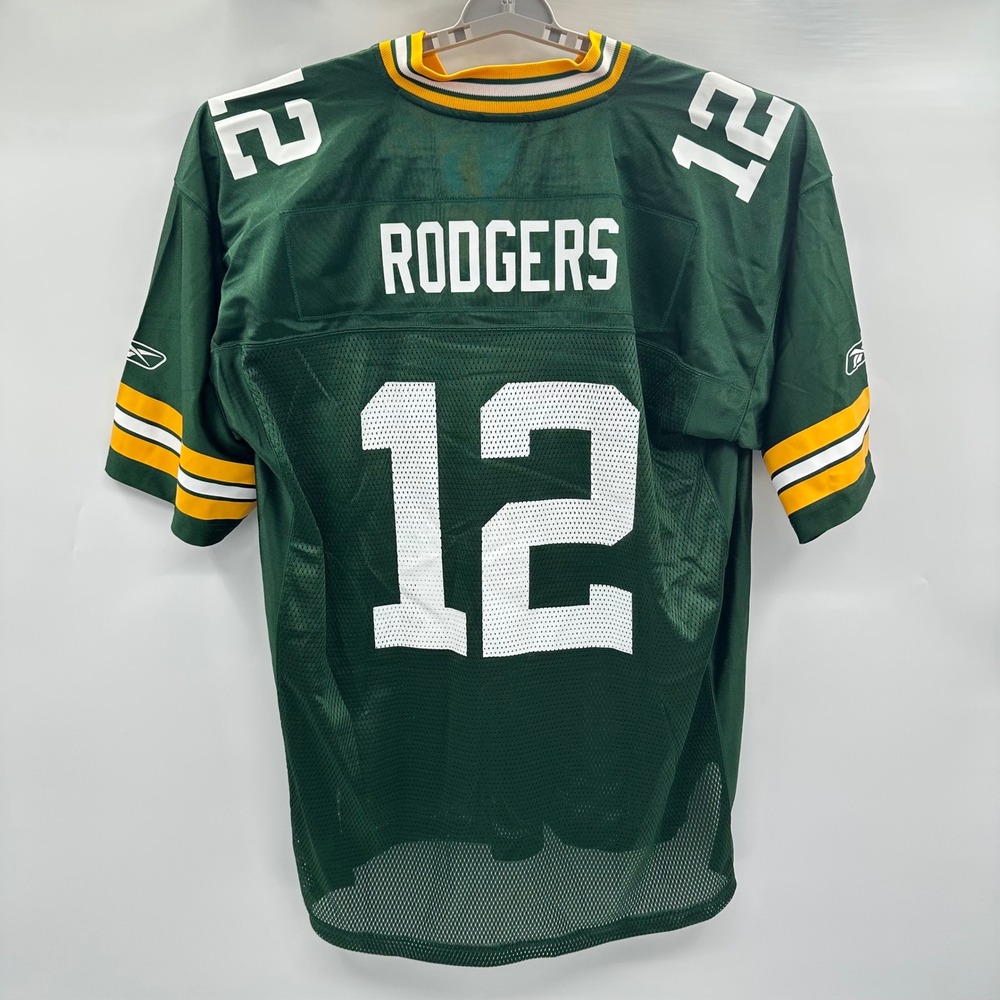 VTG NFL Equipment Aaron Rodgers Green Bay Packers Jersey Green Mens XL Y2K